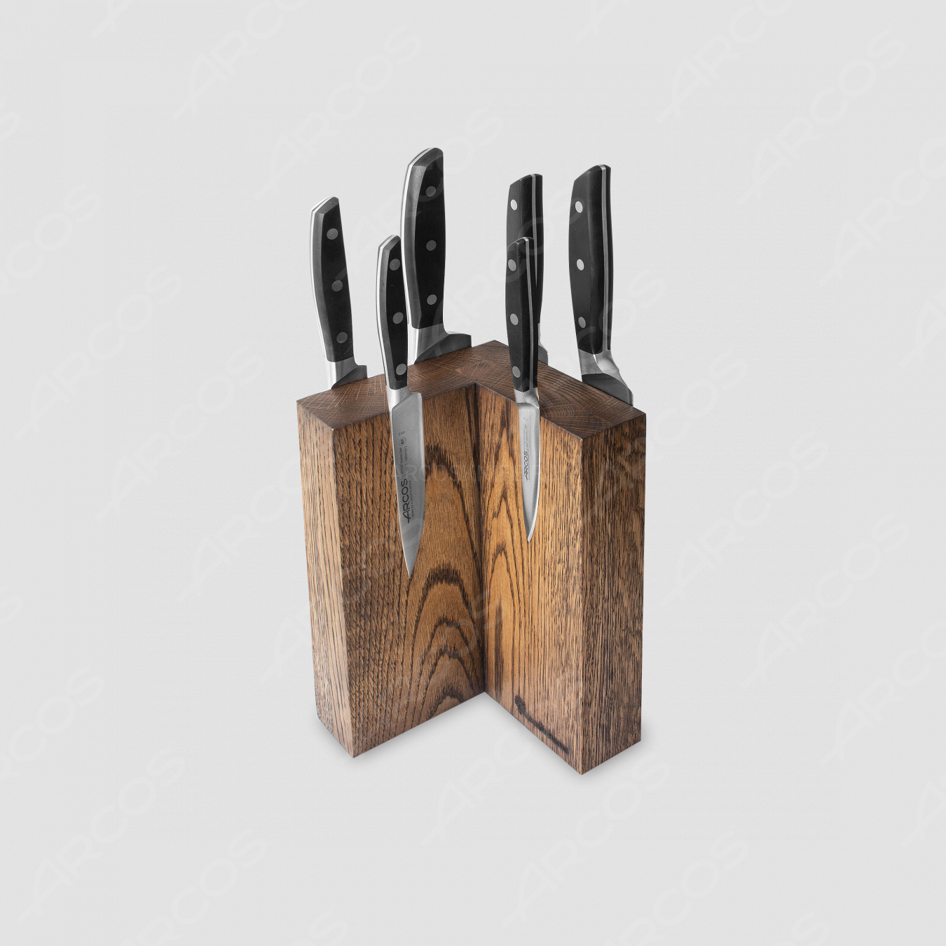 Набор из 6-ти кухонных ножей на подставке из дуба, серия Manhattan, ARCOS, Испания